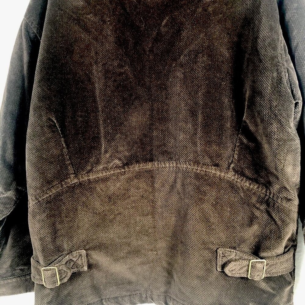 Saint Johns Bay Authentic Woman's Brown Corduroy Button Up Coat Adult Medium - Picture 14 of 16